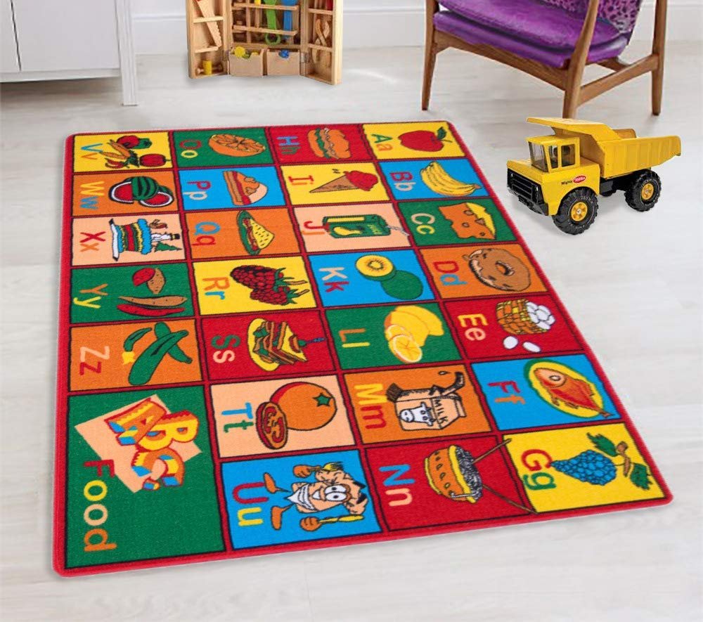 Teaching ABC Food/Fruits Kids Educational Play mat Non-Slip
