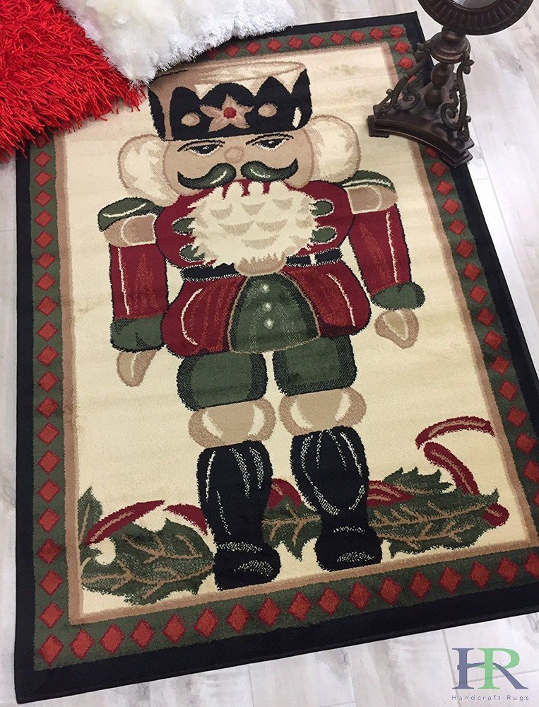 HR Nutcracker Rug Red Holiday Rugs (Approximately 3 ft. by 5 ft.)