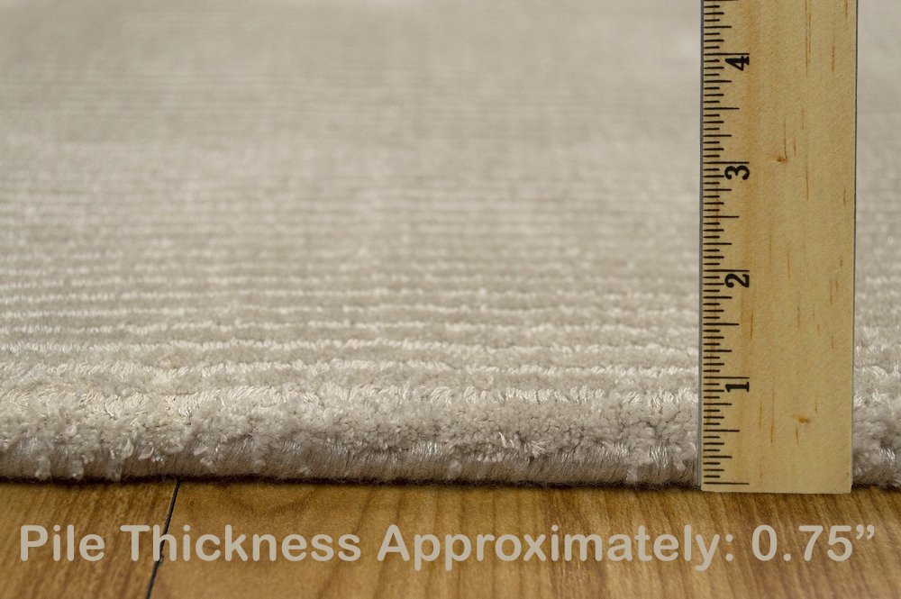 Silver Color Rugs Tencel Ultra-Soft Hand Knotted in India 9' X 12' Rugs for Dining Room