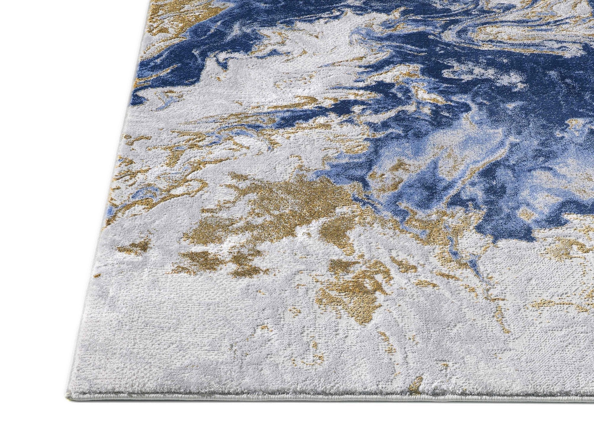 Abrash Rugs Ocean Pattern Gold, Mocha, Blue #50