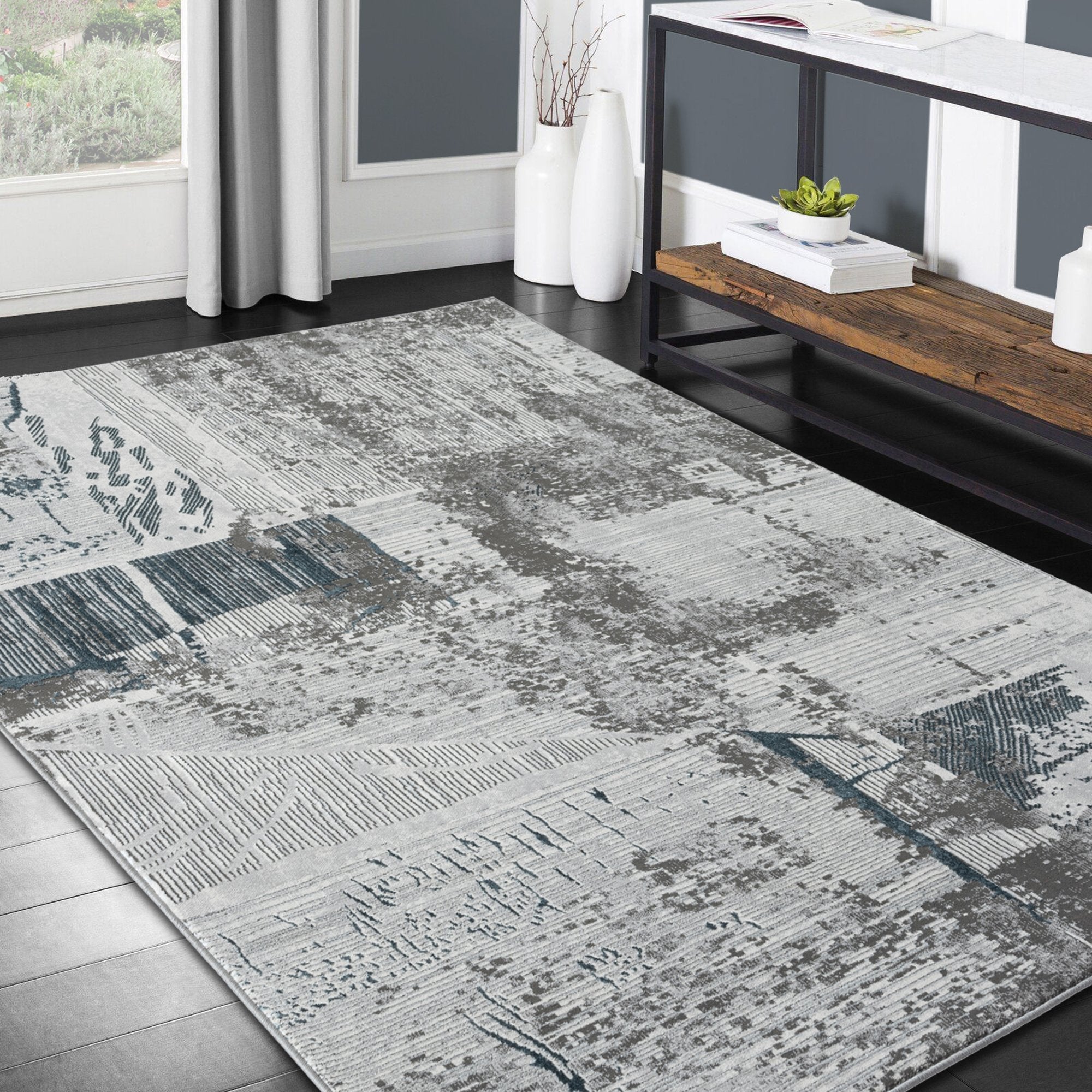 HR Premium Super Soft Polyester Abstract Area Rug #453