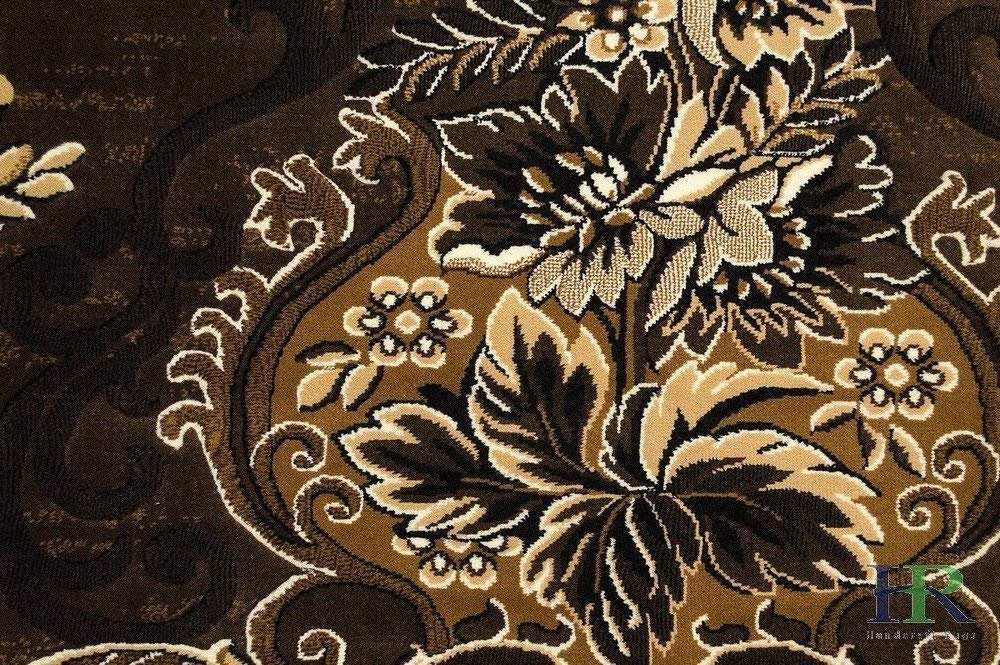 Chocolate Brown/Beige/Mocha/Black/Abstract Area Rug Modern Contemporary Floral and Swirlls Design Pattern