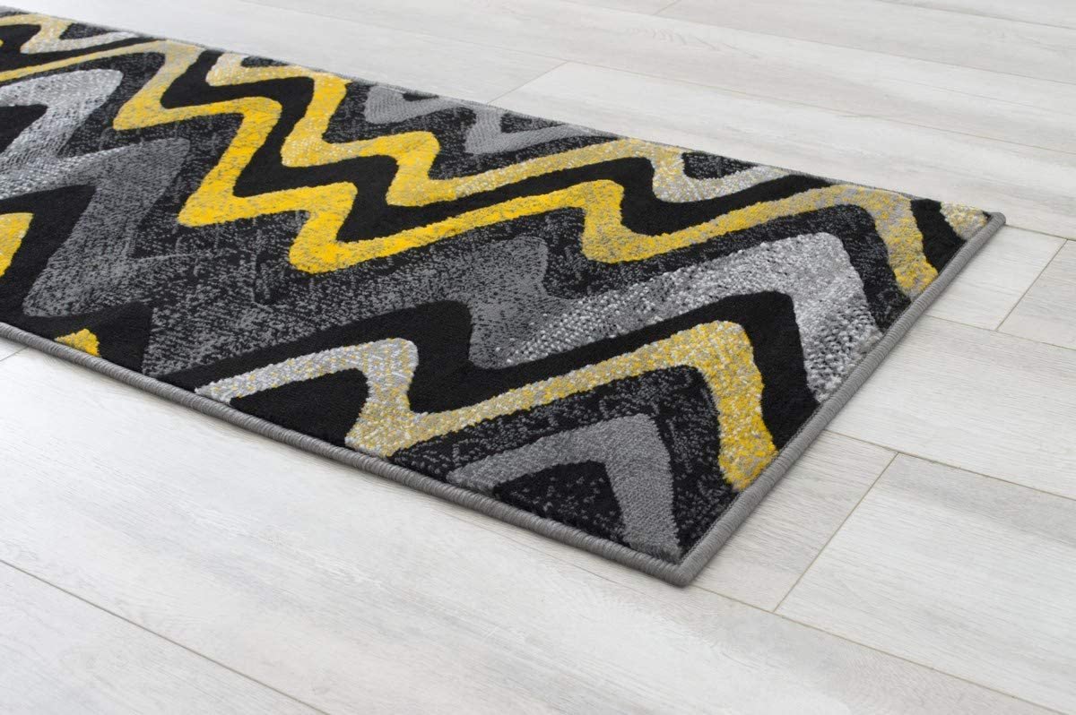 Abstract Area Rug Modern Zigzag Wave #66