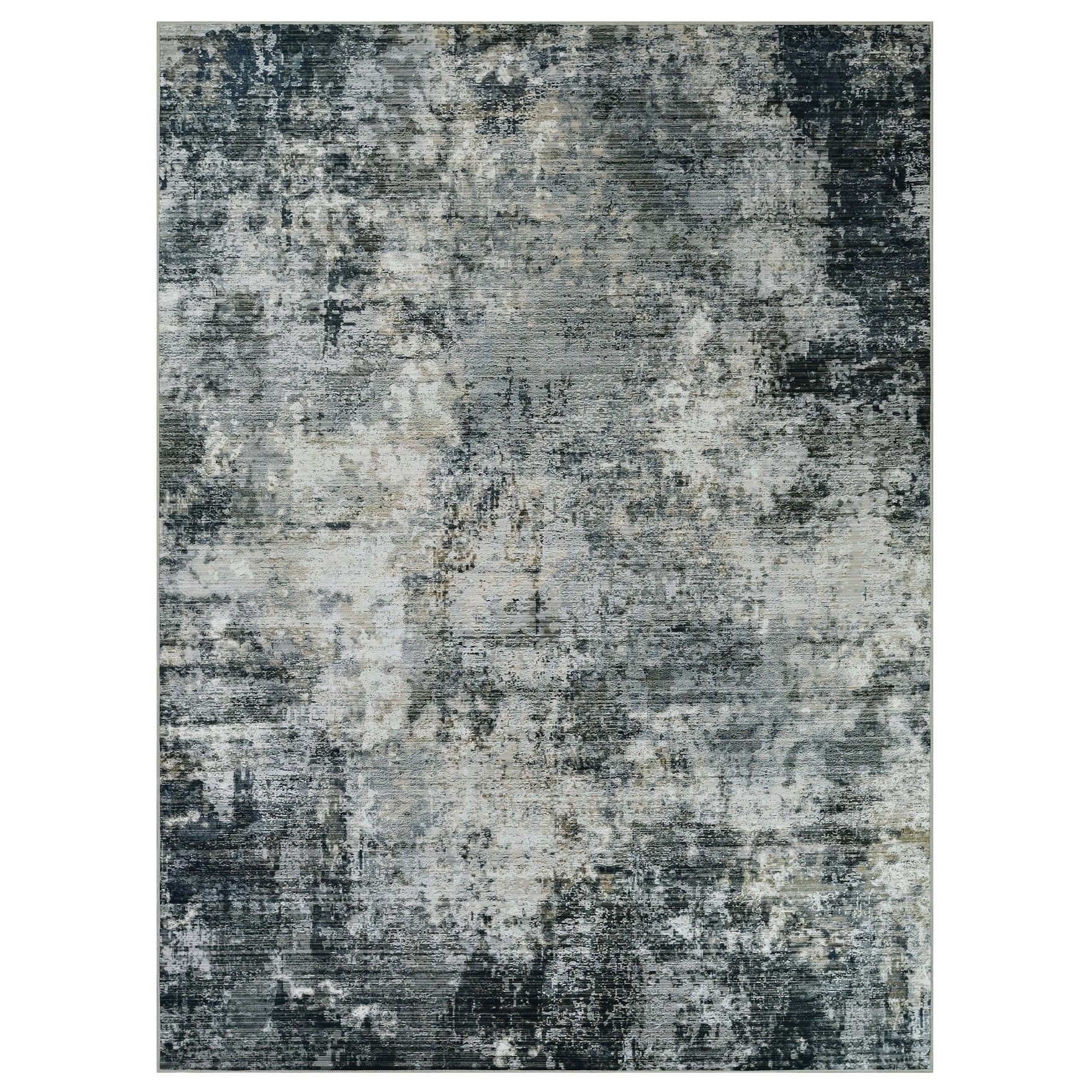 HR Abstract Area Rug - Non-Slip Rubber Backing, Polyester, Flat Texture # 1104