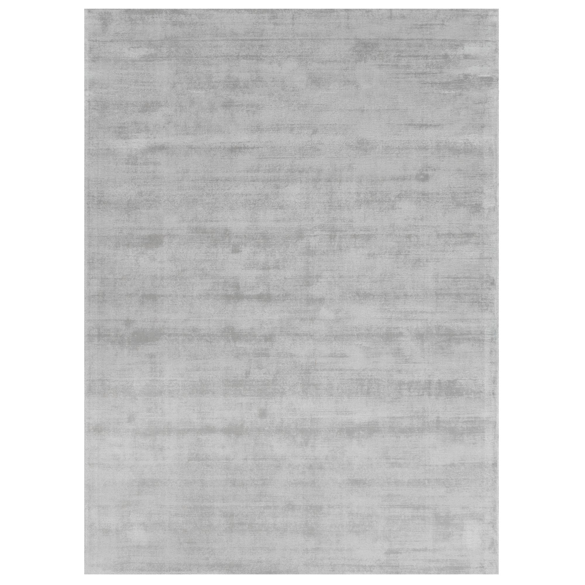 Silver Color Rugs Tencel Ultra-Soft Hand Knotted in India 5' X 8' Rugs for Dining Room