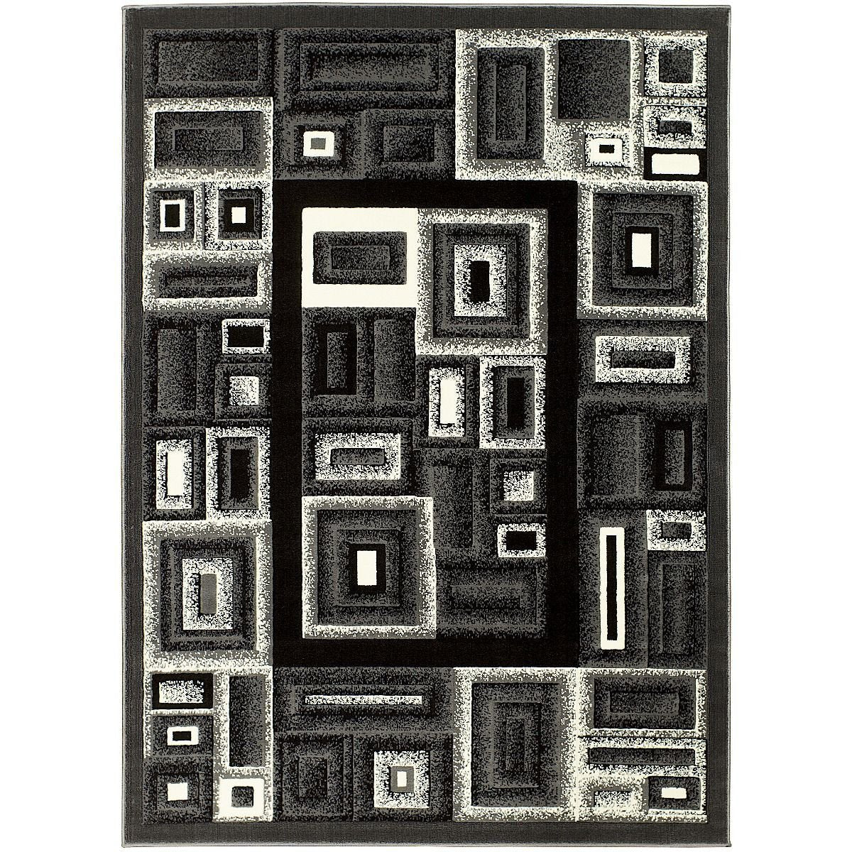 Frame/Boxy/Cube Pattern-Shed Free Rug