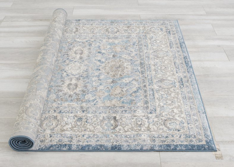 Cream/Gray/Ivory/Beige-Faded, Oriental Distressed – Modern Vintage Design– Abstract, Persian Rug