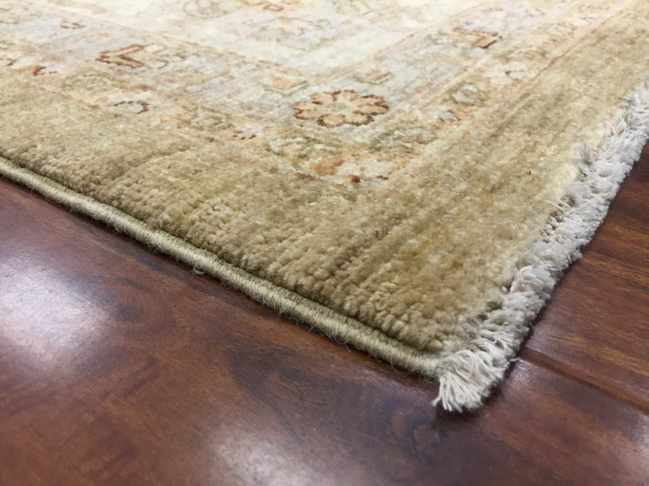 Hand Knotted Pakistani Rug-Ziegler-Gray/Beige/Multi-(11.8 by 8.8 Feet)