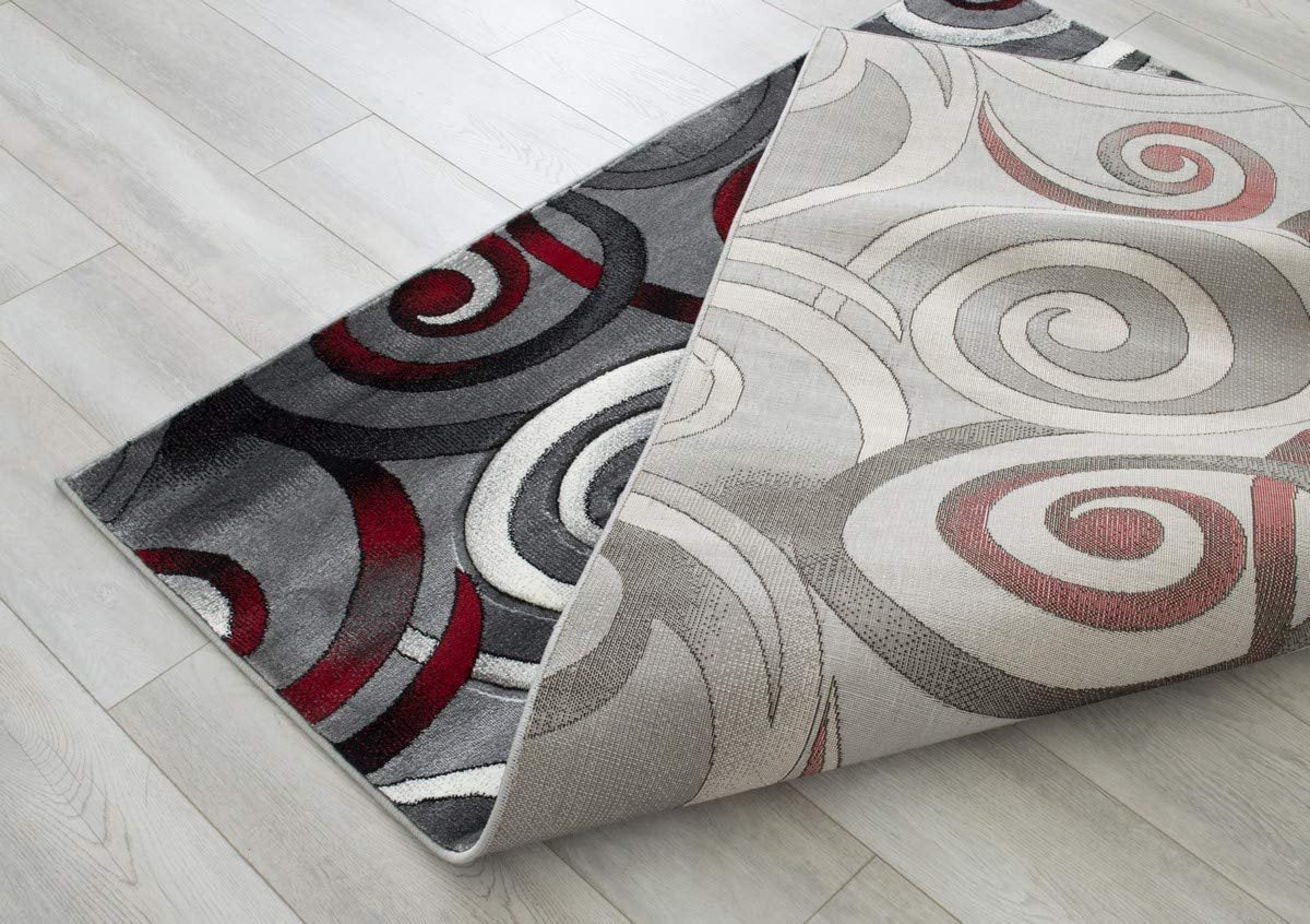Swirls Contemporary Hand Carved Rugs #14