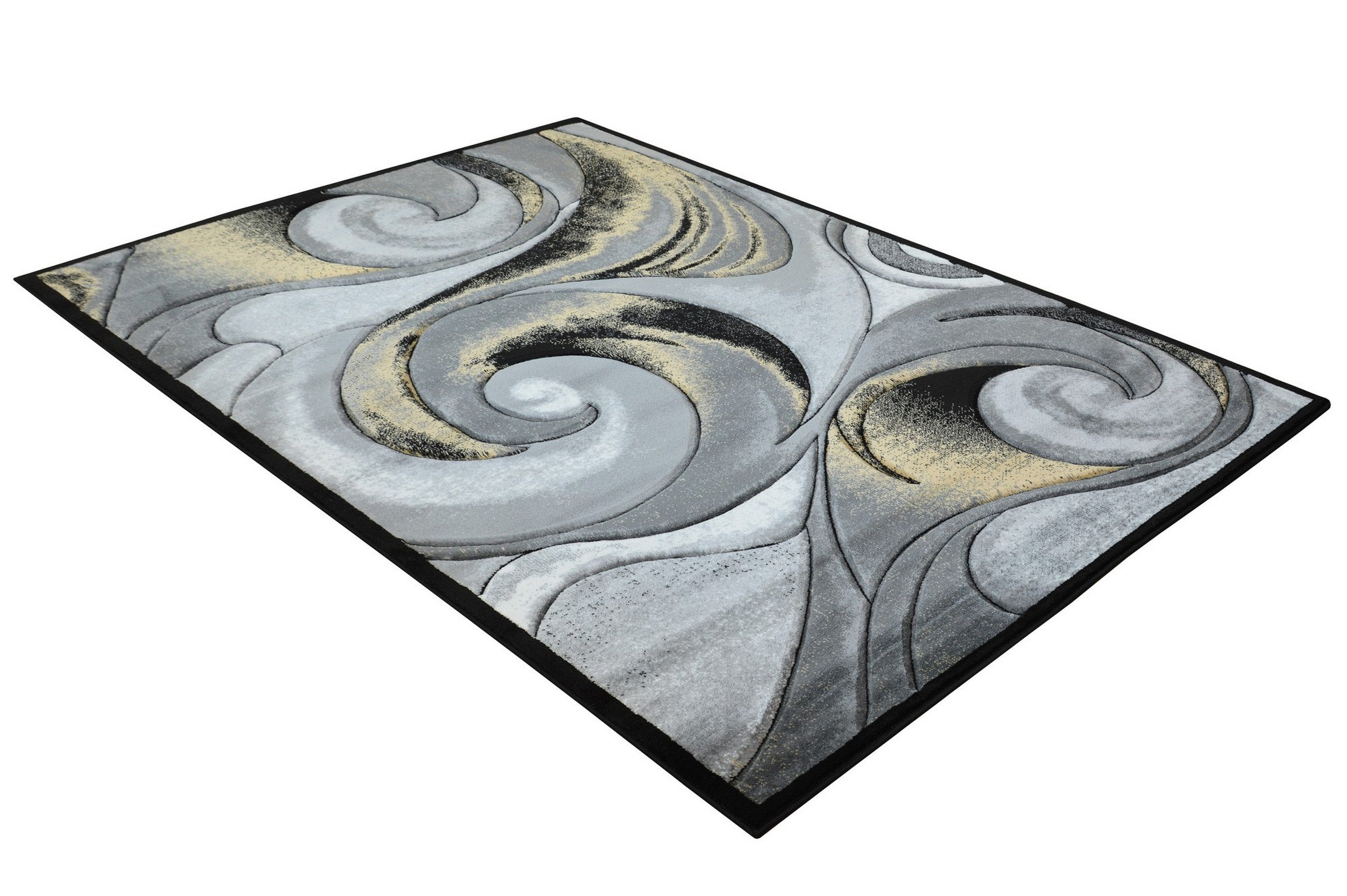 Swirls Abstract Design Hand Carved Rugs #10
