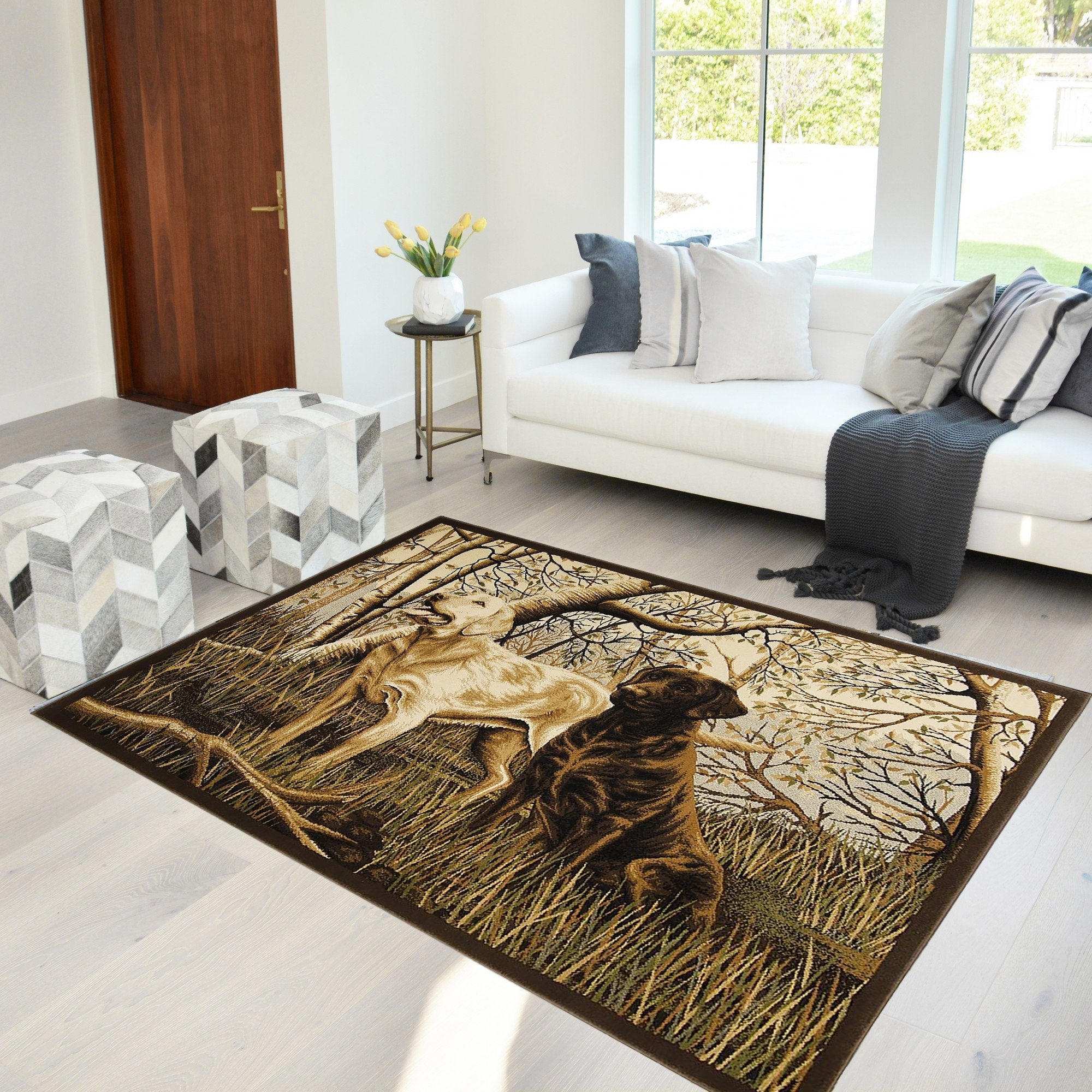 Lodge, Cabin Hunting Accent Area Rug