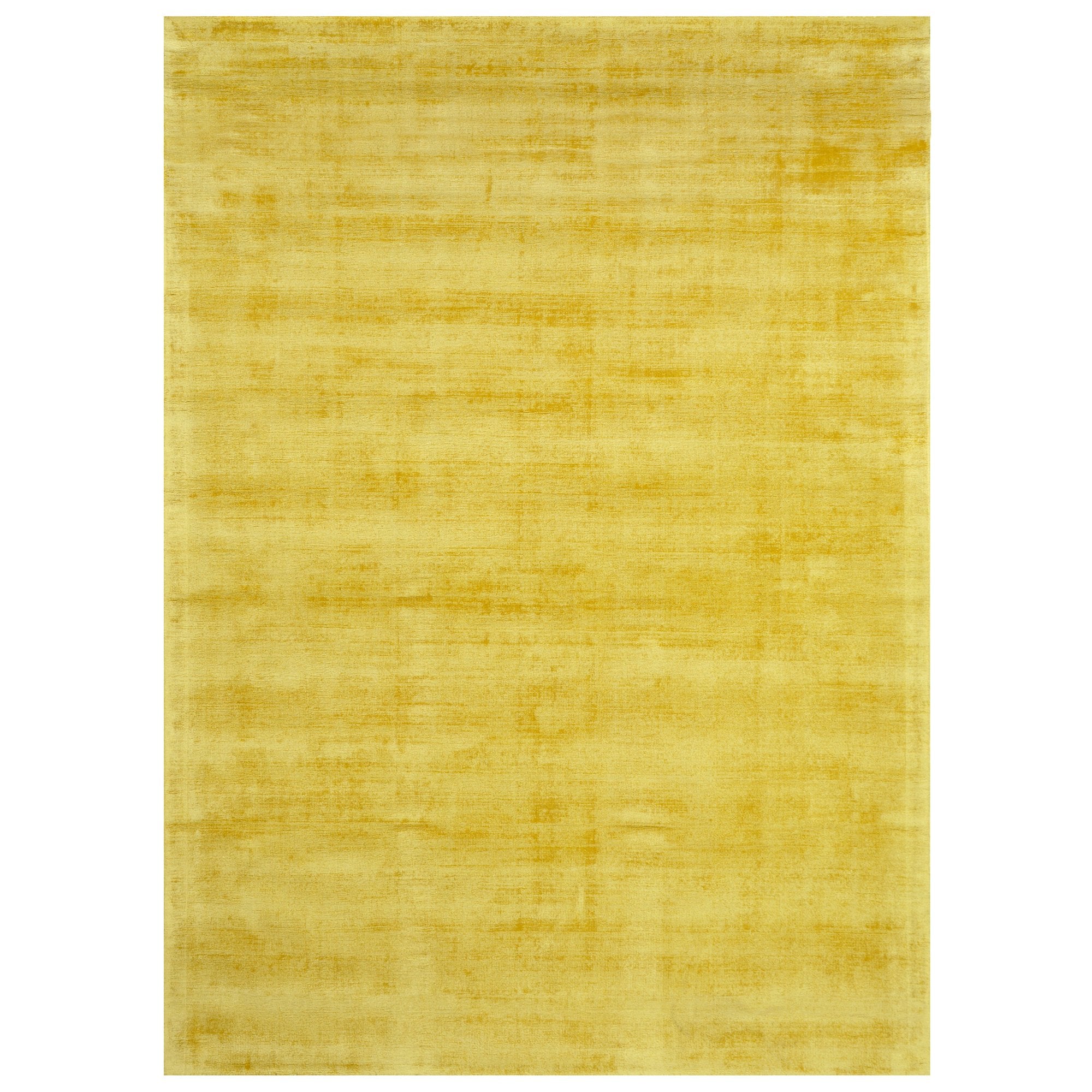 Canary Yellow Color Rugs Tencel Ultra-Soft Hand Knotted in India 5' X 8' Rugs for Dining Room