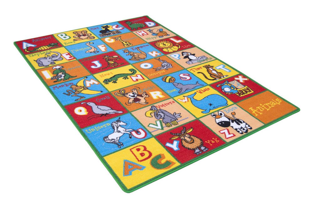 Teaching ABC Animals Kids Educational play mat Non-Slip