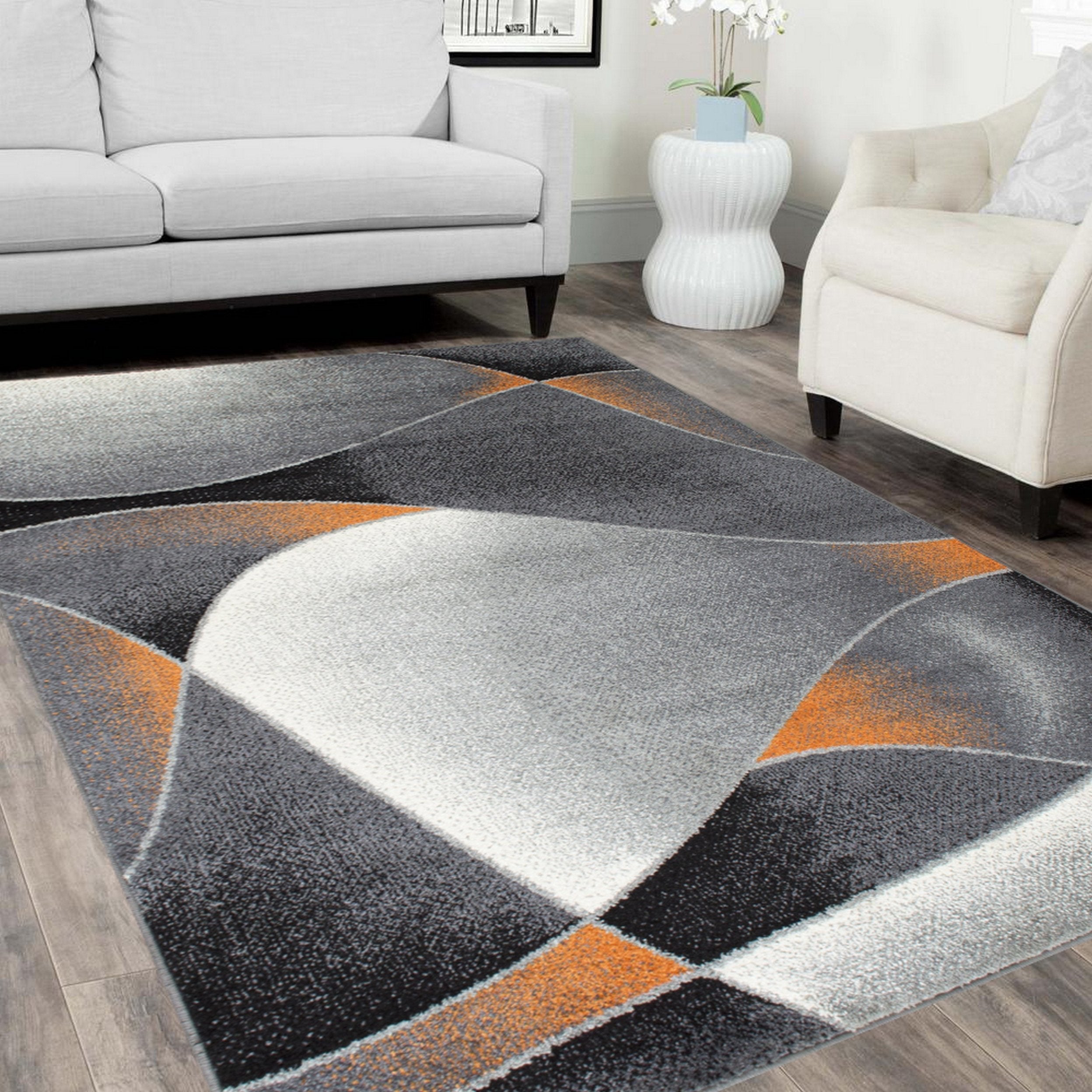 Wavy Distressed Color Rugs #89