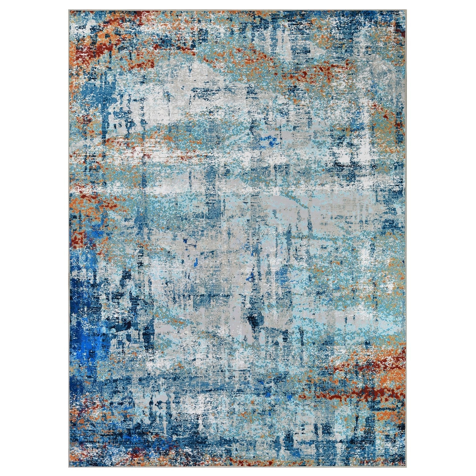 HR Abstract Area Rug - Non-Slip Rubber Backing, Polyester #1101