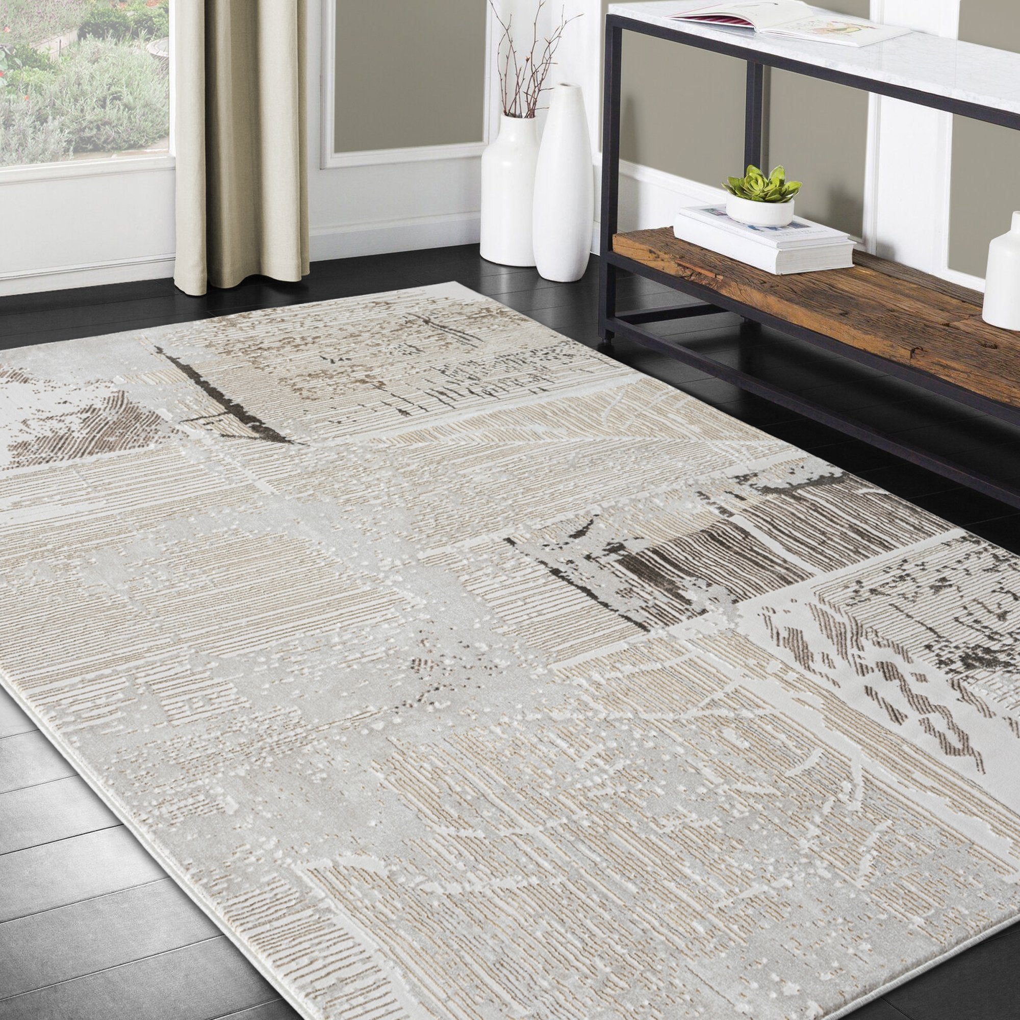 HR Premium Super Soft Polyester Abstract Area Rug #453