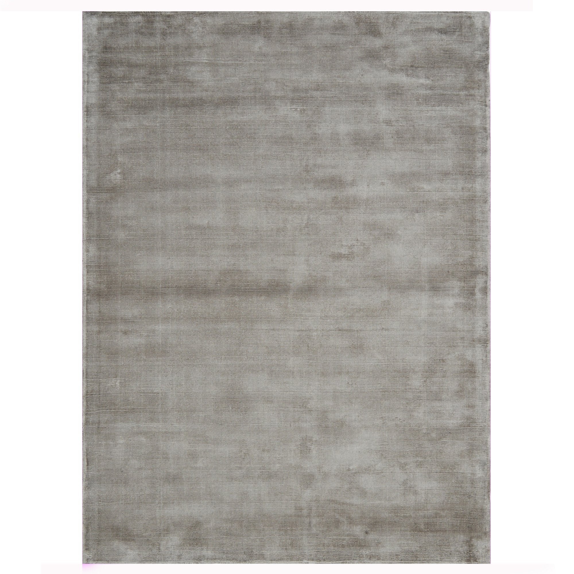 Ash Color Rugs Tencel Ultra-Soft Hand Knotted in India 8' X 11' Rugs for Dining Room