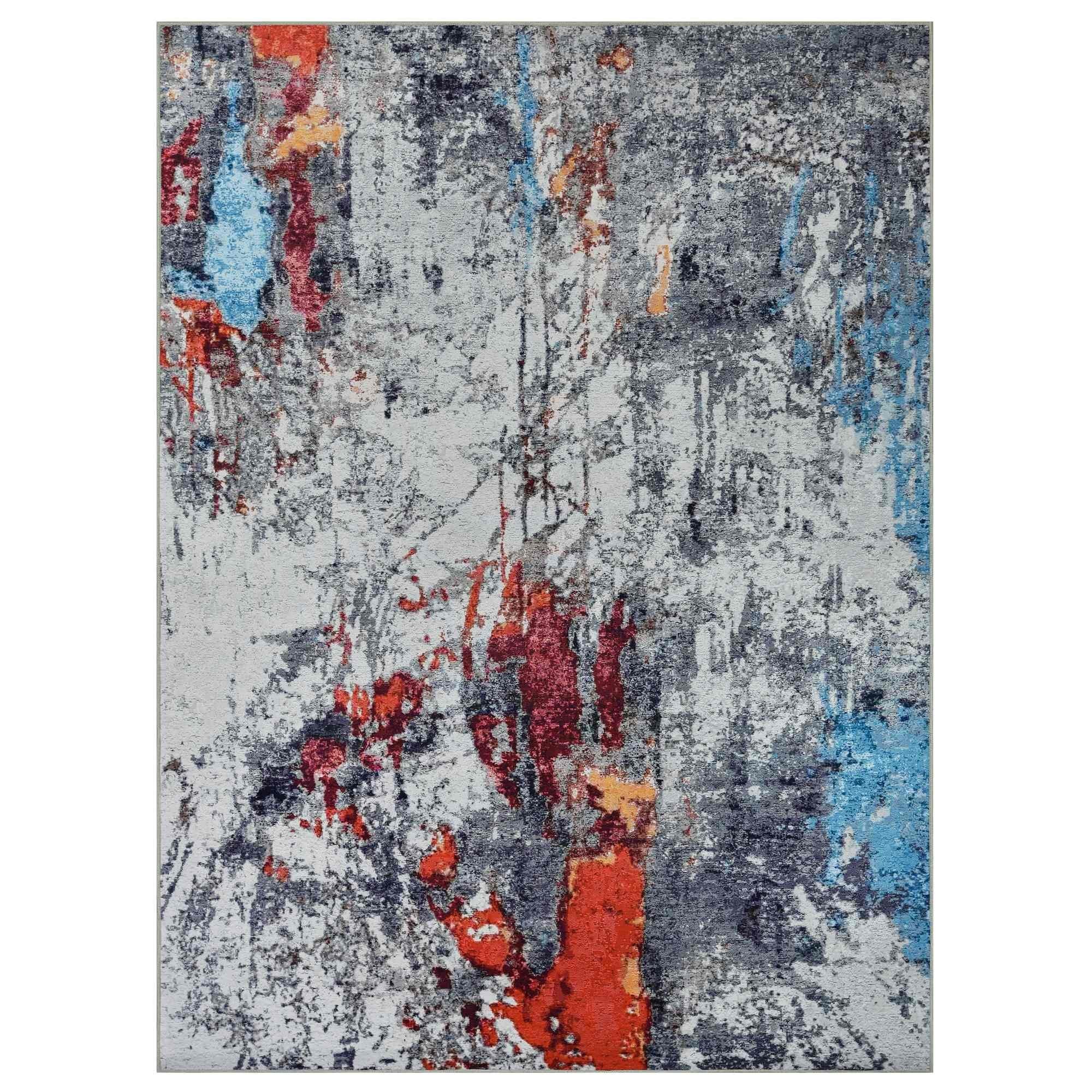 HR Abstract Area Rug - Non-Slip Rubber Backing, Polyester #1103