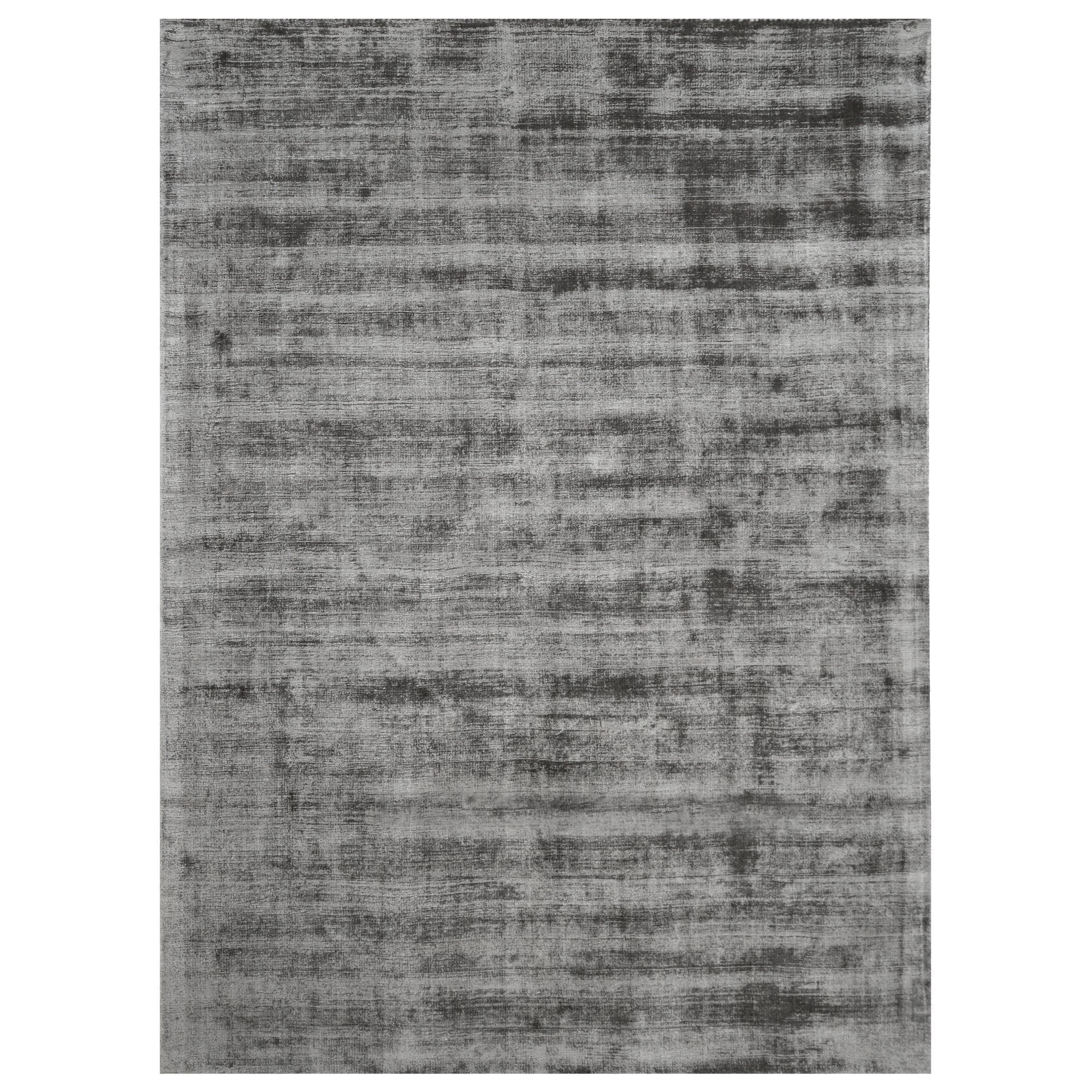 Ash Color Rugs Tencel Ultra-Soft Hand Knotted in India 5' X 8' Rugs for Dining Room