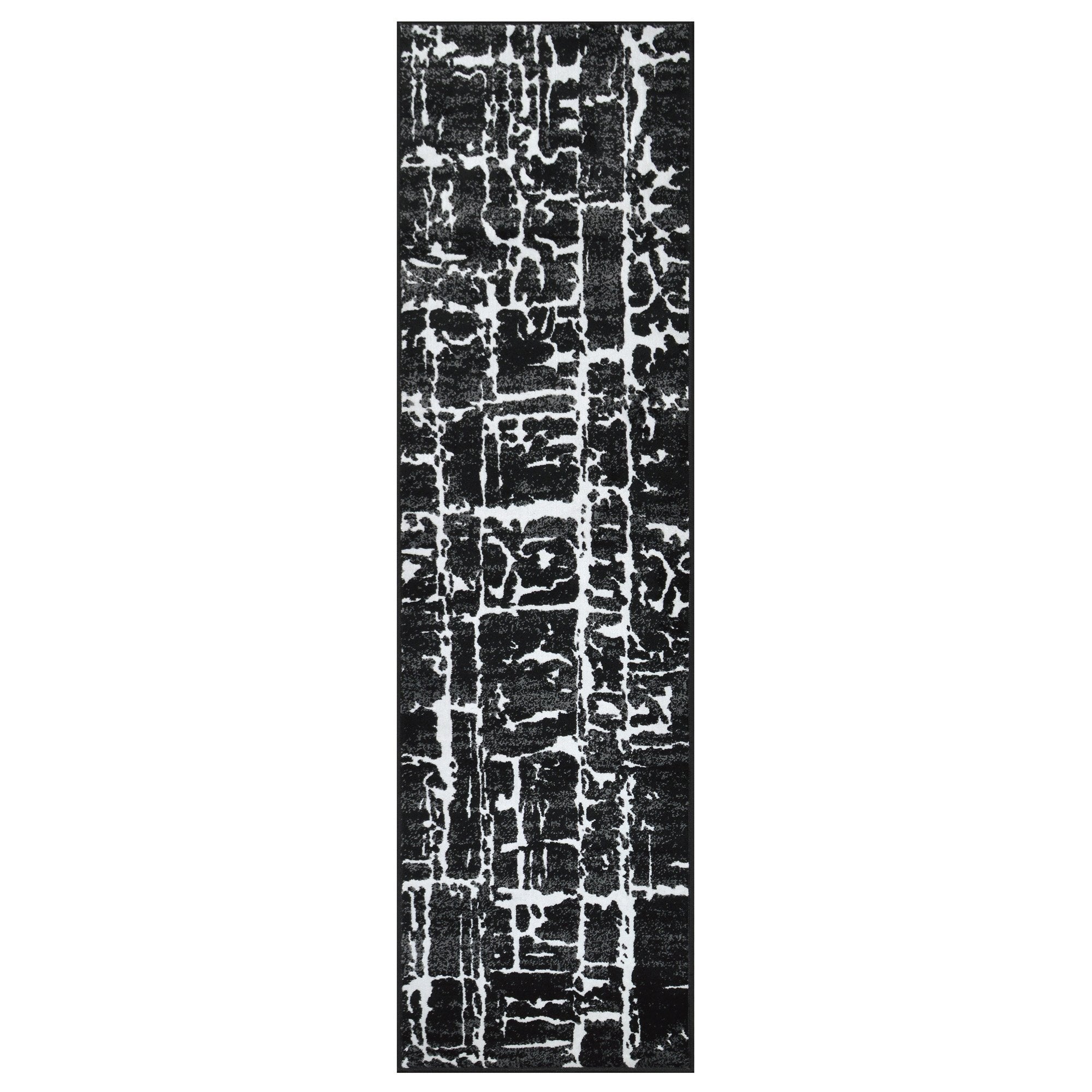 Rugs Bohemian Ultra-Soft, Easy Clean, Abstract, Bone Black and White 02