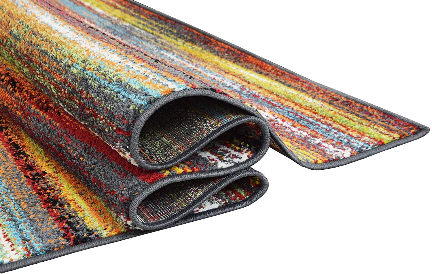 Colorful Stripped Rainbow Area Rug