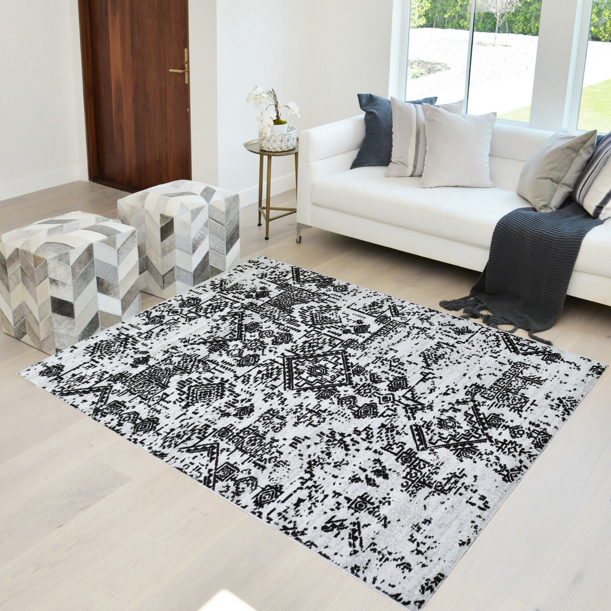 Rugs Bohemian Ultra-Soft, Easy Clean -Vintage Distressed 03