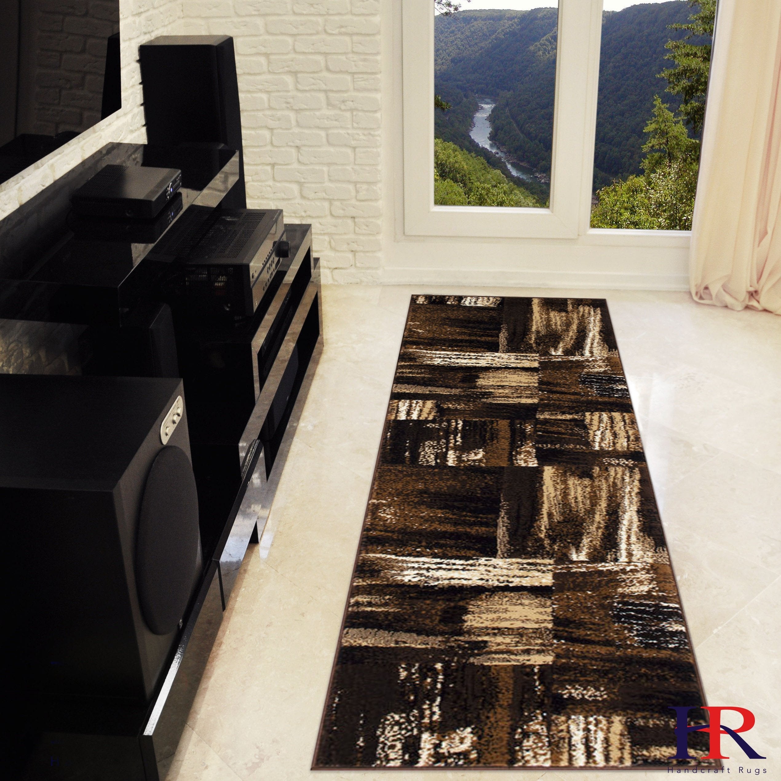 Modern Design Mixed Brush Pattern Colors Area Rug