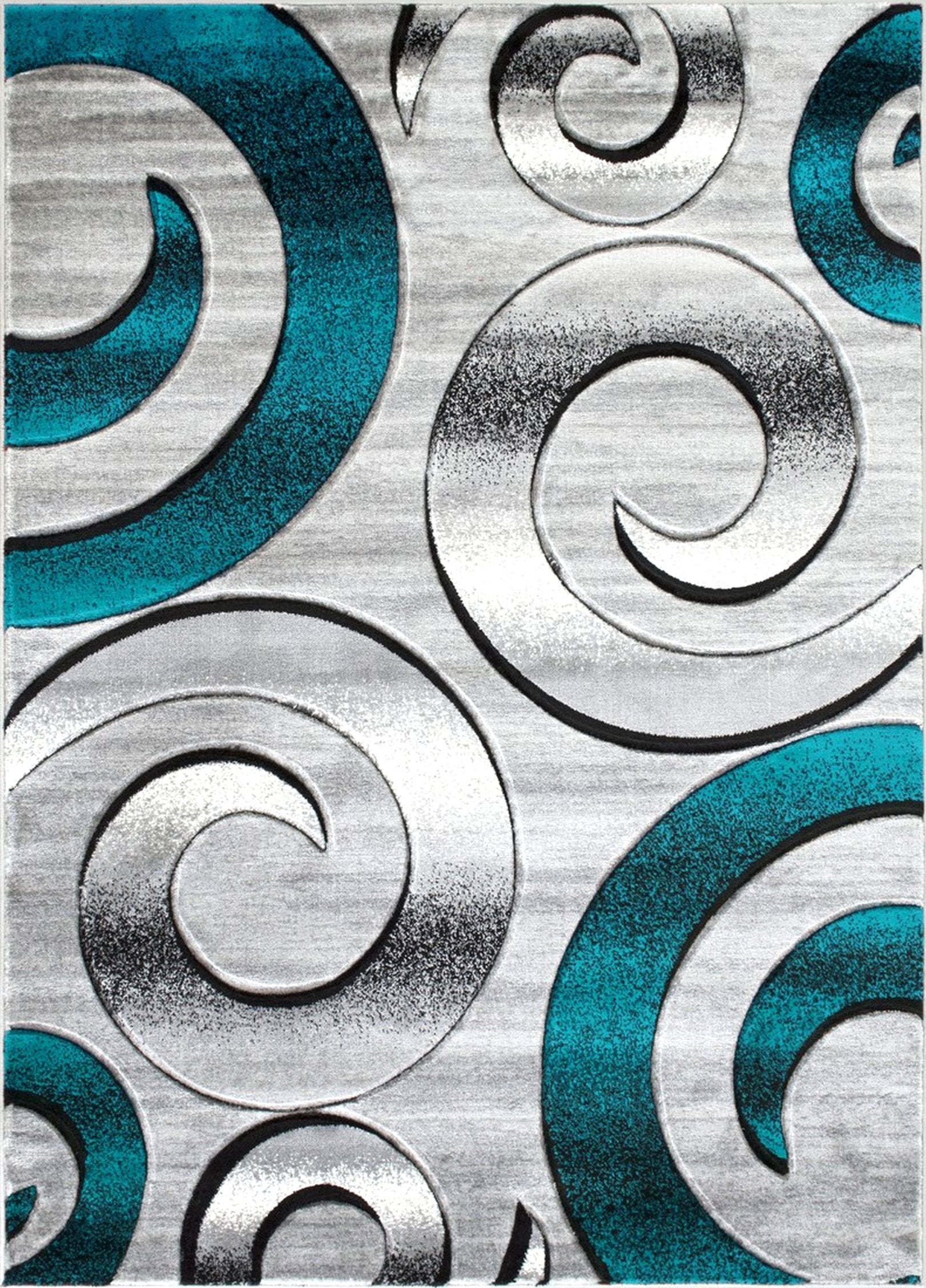 Swirls Hand Carved Area Rug #16