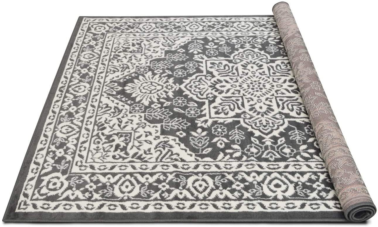 Traditional Rug for Living Room Antiqued Oriental Gray and White Area Rug Boho D????cor Rugs for Bedroom