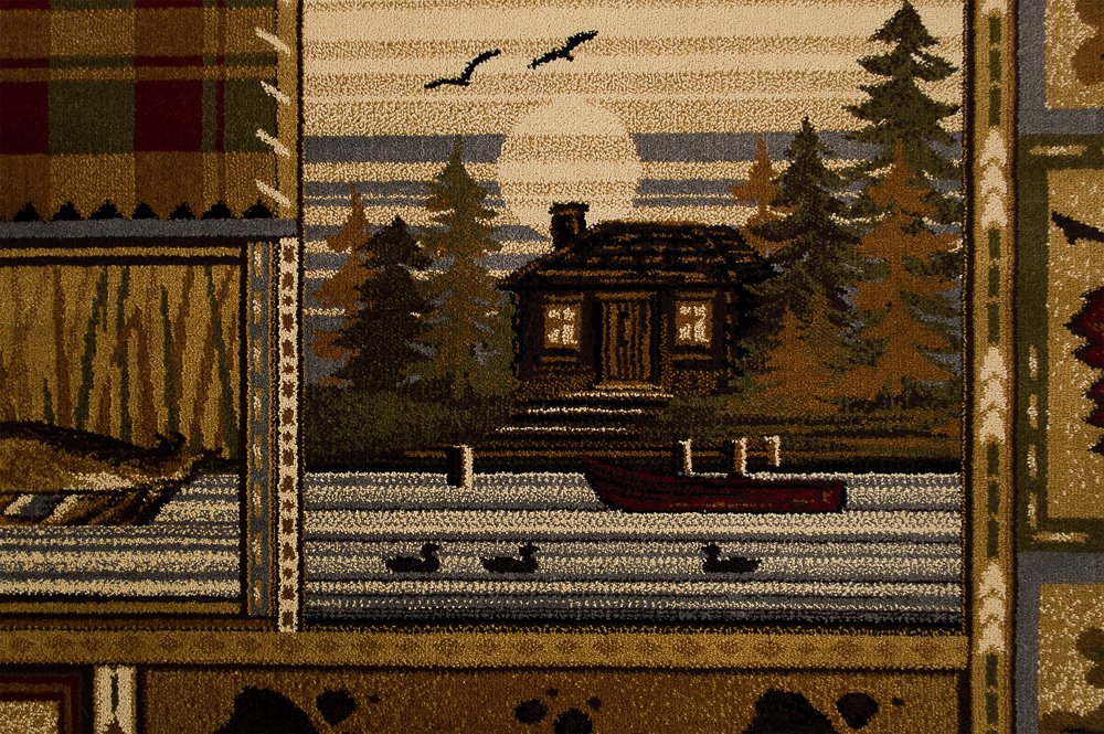 Lodge, Cabin Hunting Accent Area Rug