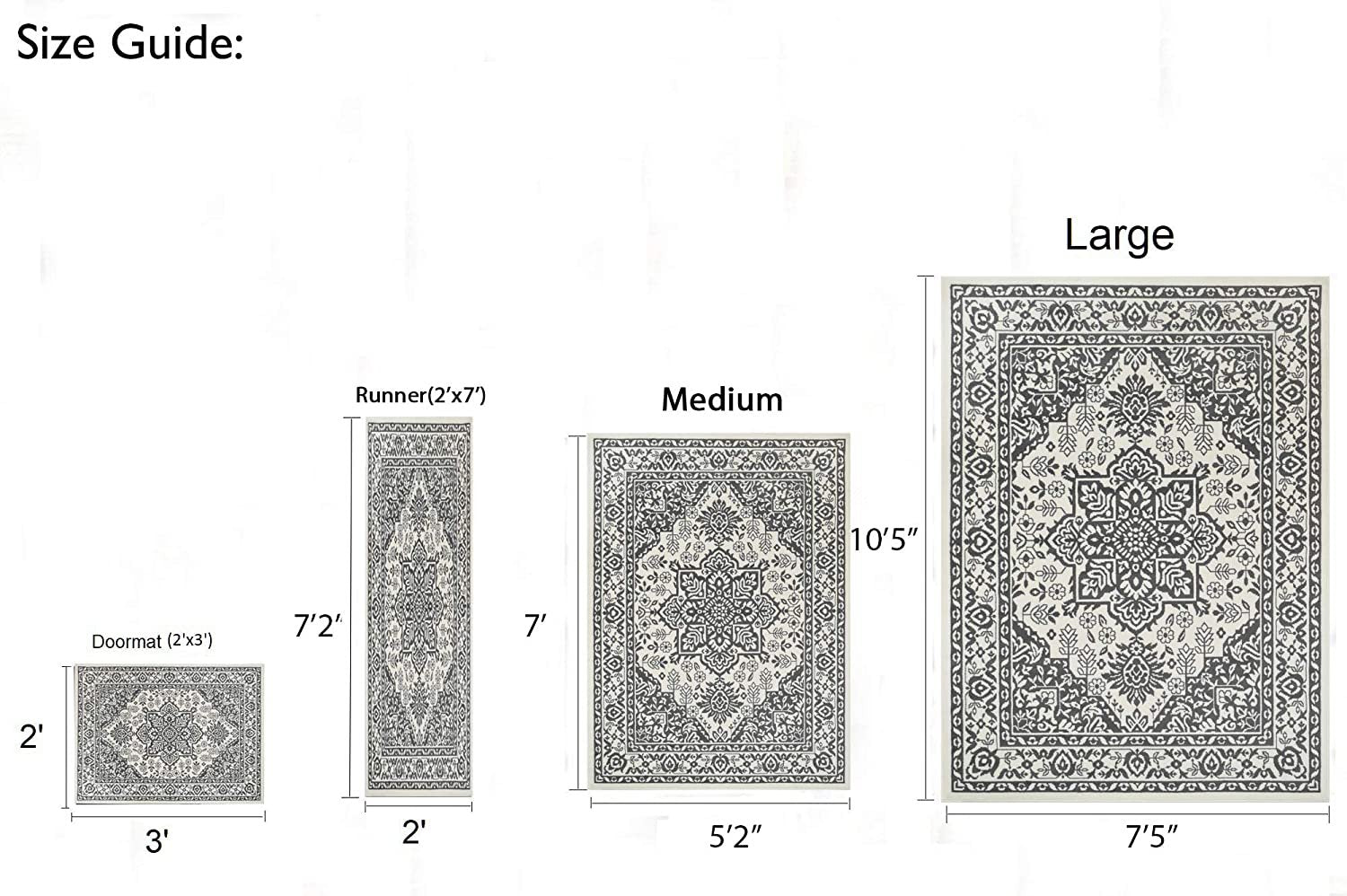 Traditional Rug for Living Room Antiqued Oriental Tusk and White Area Rug Boho D????cor Rugs for Bedroom