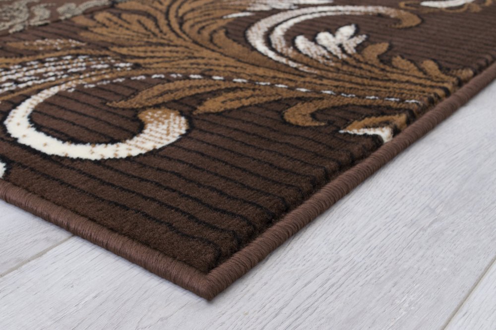Brown Chocolate Beige Abstract Area Rug Modernpatchwork Pattern Frloral (7'8" X10')
