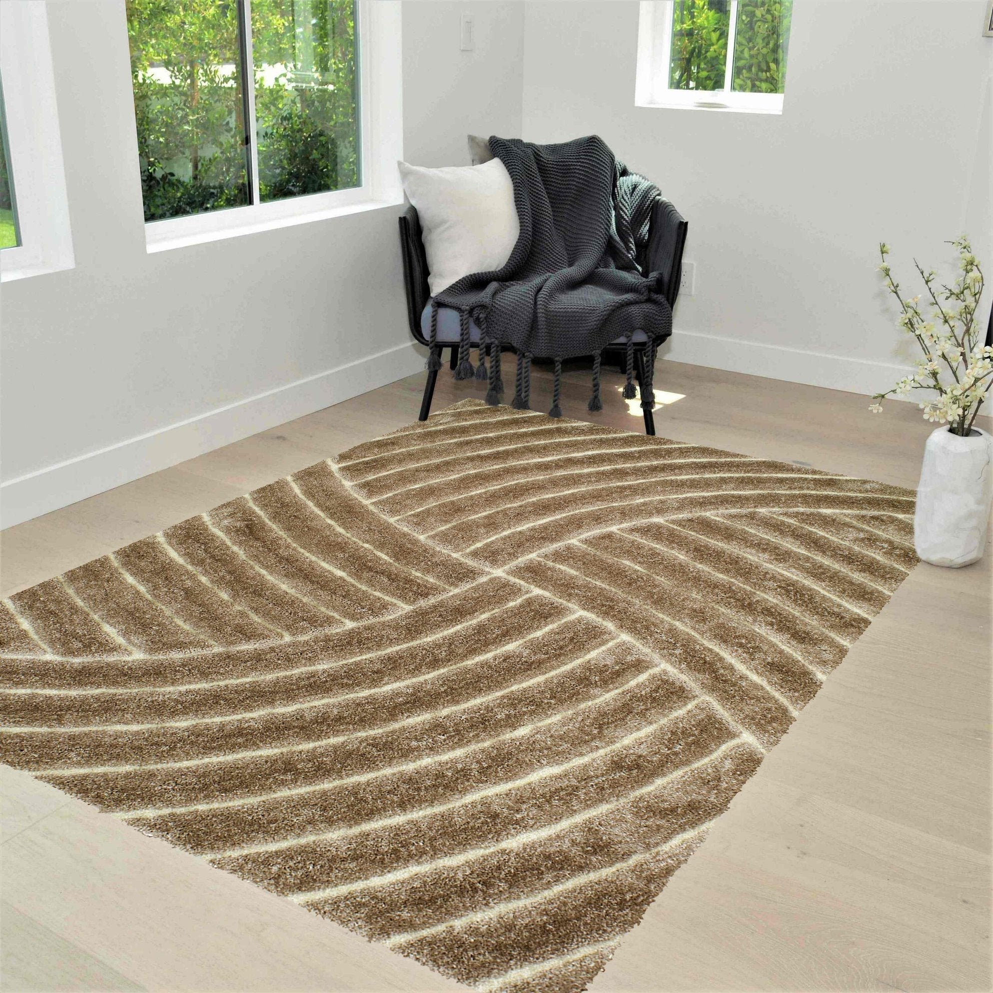 3-D Hand Carved Shaggy Rugs #100